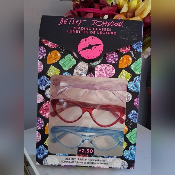 Betsey Johnson Accessories - Betsey Johnson Reading Glasses, +2.50 Power, 3 Pack